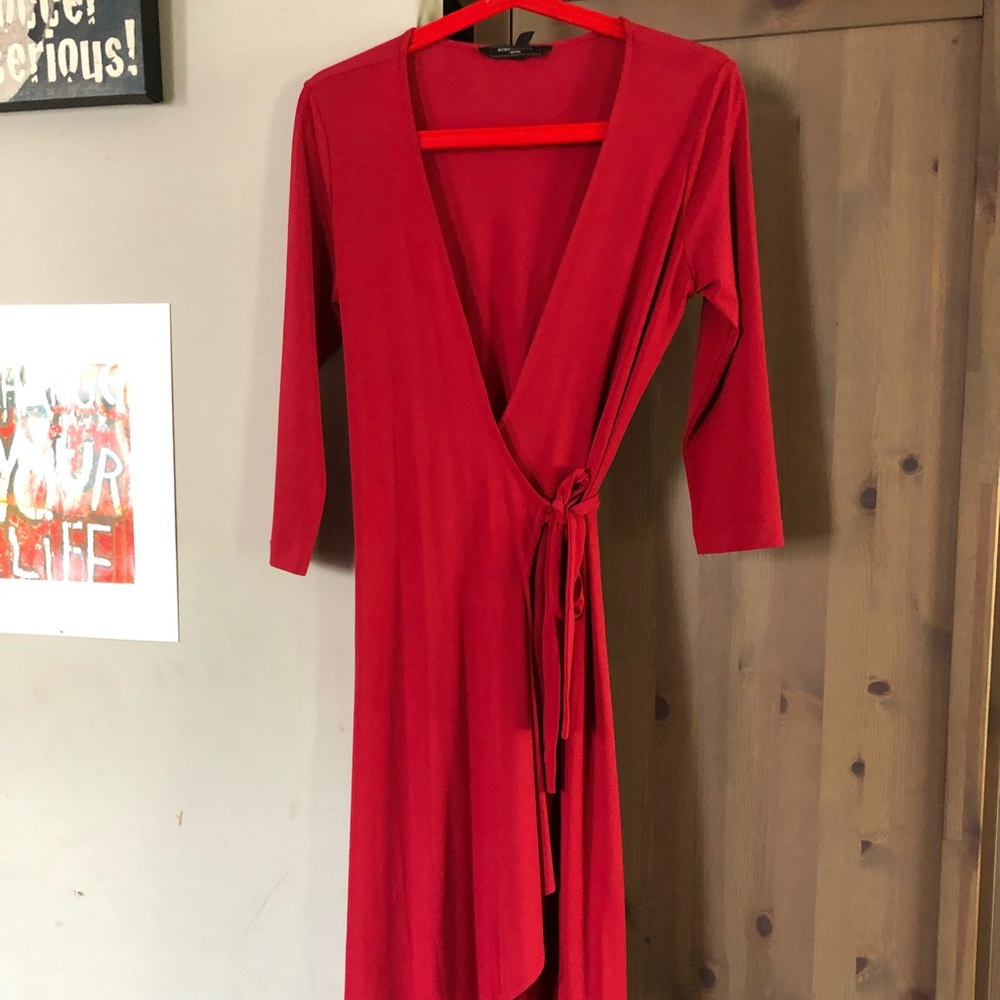 Bcbg Maxazria Red Wrap around skirt